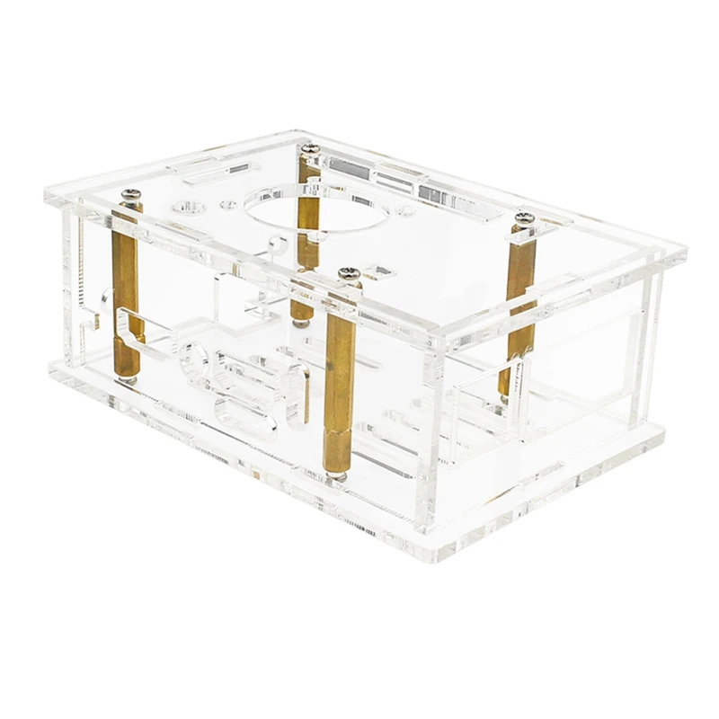 For Orange Pi 5 Pro Acrylic Case Transparent Shell Cooling Fan Aluminum Heatsink Antenna Protective Box