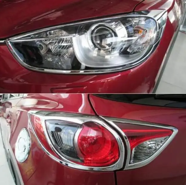 

FOR Mazda CX-5 CX5 2013 2014 2015 2016 CHROME FRONT HEADLIGHT + REAR TAILLIGHT LIGHT COVER TRIM ACCESSORIES JF