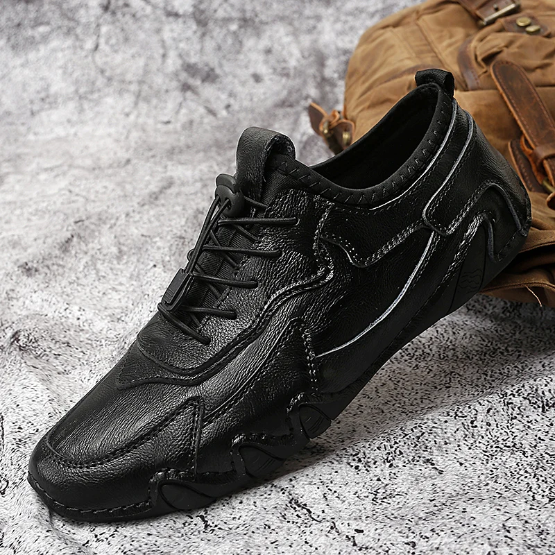 

Women Casual Driving Shoes Plus Size Elastic Shoes Loafers Leather Shoes Men Fashion High Quality Luxury Brand Comfortable