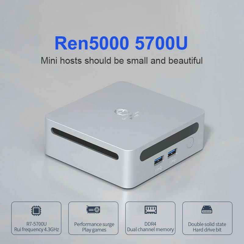 Mini PC Desktop Gamer PC, AMD 3550H, 3750H, 5600H, 5700U, Suporte CPU, Windows 10, 11, DDR4, 16GB RAM, 512GB SSD, Wi-Fi 5, WIFI6