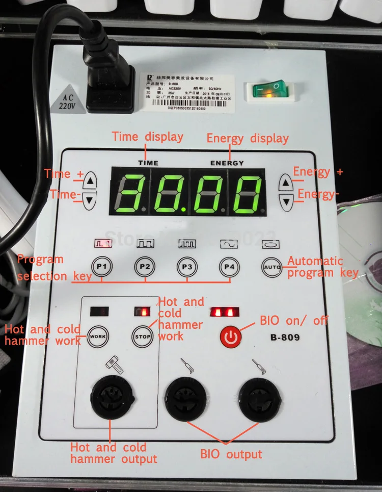 Bio-energy Beauty Apparatus Live-cell Machine B-809 Face Lift Skin Machine Cold And Hot Hammer Whiten The Face Beauty Instrument