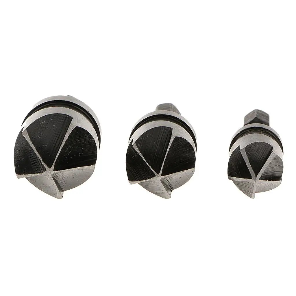 

Set of 3 1/4in Shank Countersink Drill Bits Set for Wood Speed Steel Reamer