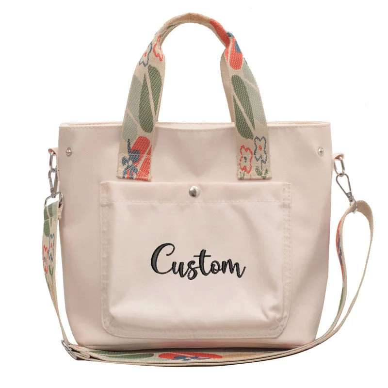 Bolso cruzado de nailon de gran capacidad personalizado, bordado personalizado, bolso de hombro versátil impermeable, bolso portátil