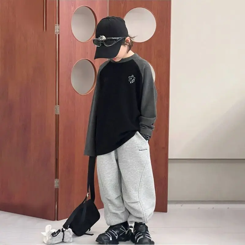 ملابس كورية بطبقة أساسية مبطنة بالصوف للأطفال 2025 ملابس للأولاد قميص للأولاد ملابس أطفال علوية للأطفال في الهواء الطلق 7 14 8 تي شيرت #2