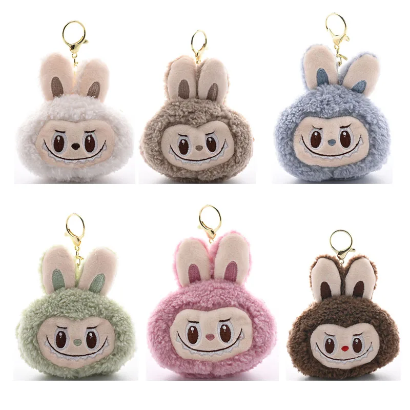 

New 11cm Labubu Plush Coin Purse Earphone Bag Plush Keychain Toy Backpacks Pendant Figurine