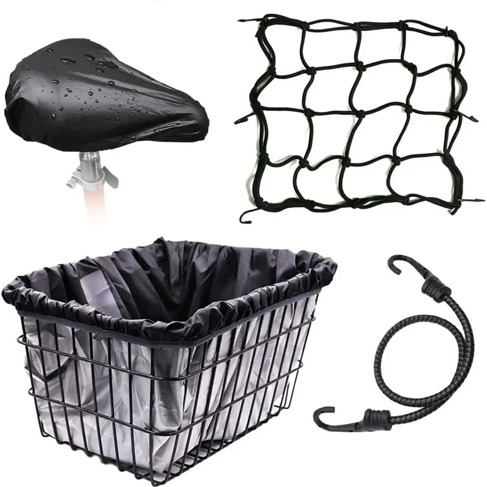 High Quality Bike Ebike Basket Oxford Cloth Waterproof Rain Cover Waterproof Cover Bicycle Basket Cover Bungee Cords