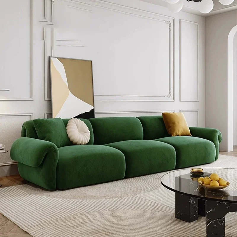 

French Retro Sofa Living Room Italian Modern Cheslong Green Sofa Creative Designer Muebles Para El Hogar Bedroom Furniture