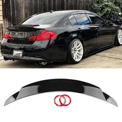 Rear Spoiler Wing For INFINITI G35 G25 G37 Q40 4 Door Sedan 2007-2015 Glossy Black Car Trunk Lid Decklid Trim Upper Splitter Lip