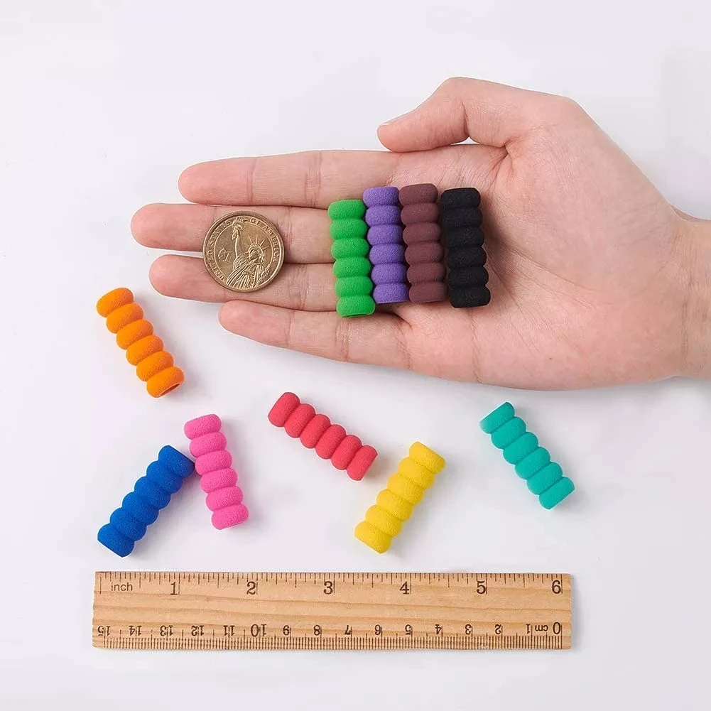 5-100Pcs Soft Foam Children Pencil Holder Hold Pen Correction Pen Grips Diamond Painting Grippers Pencil Cushion Colors random