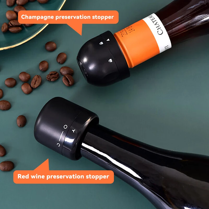 

1pcs Vacuum Reusable Red Wine Corks Champagne Bottle Sealer Cap Stopper Set Leak-proof Fresh Keeper for Wine Plug Bar Tools