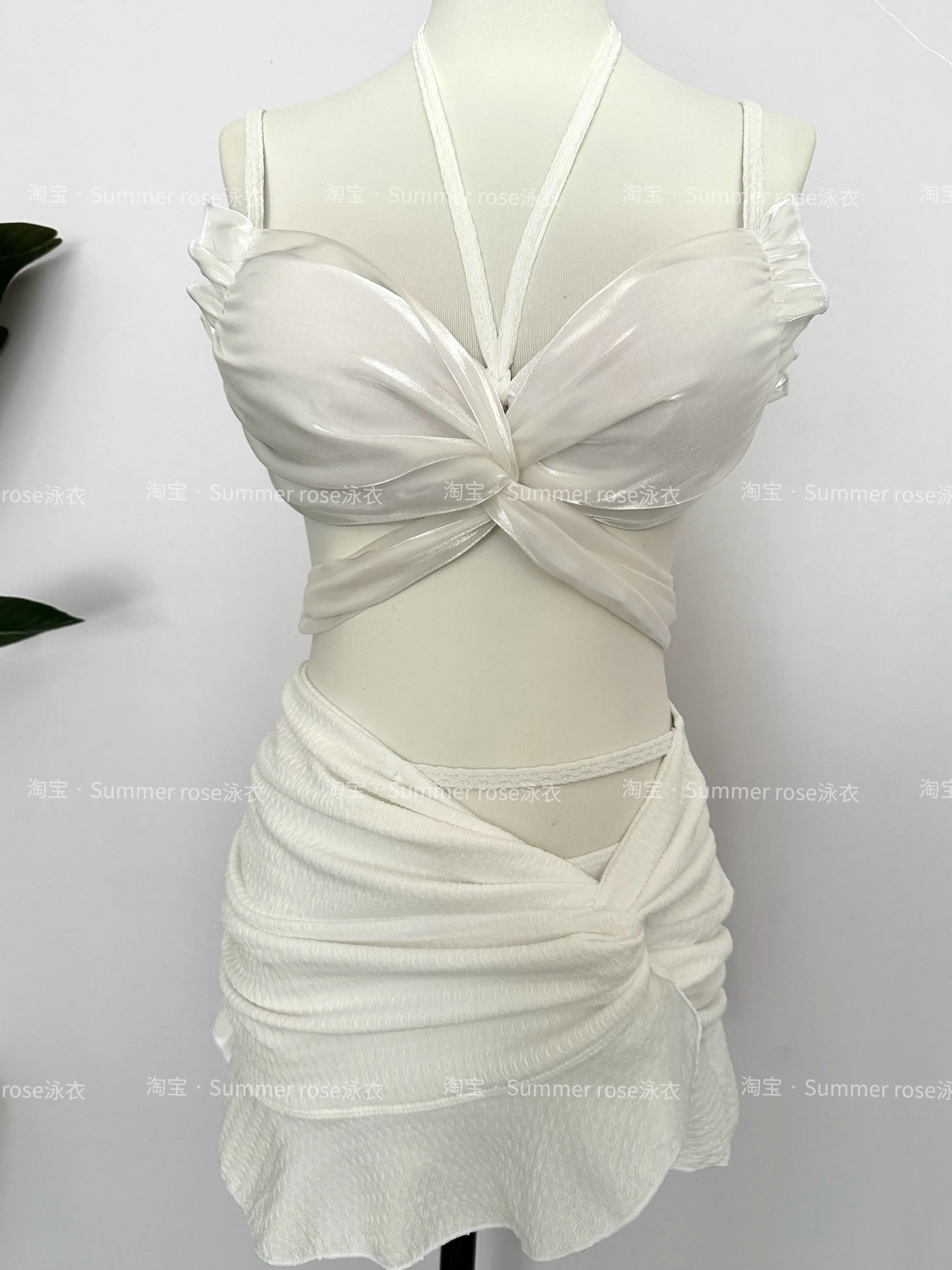 2024 Summer New Hot Girl Season Beach Vacuum Bikini Women Sexy Fashion White Bikini Student Casual Swim Suit Y2k Swimming Wear
