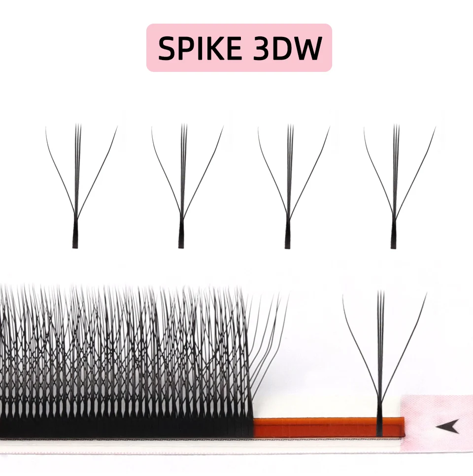 RUJADE W-förmige 3D-Klee-Augenwimpernverlängerung, weiche schwarze Wimpern, vorgefertigte Volumenfächer-Wimpern, 3D-Feen-Spike, handgewebte Wimpern – Detail 6