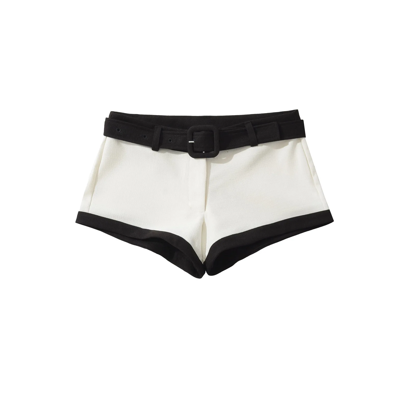 Puro desejo estilo na moda menina quente sexy cor-bloco shorts feminino 2025 verão novo cinto de cintura baixa hip-abraçando calças quentes casaul vkqt