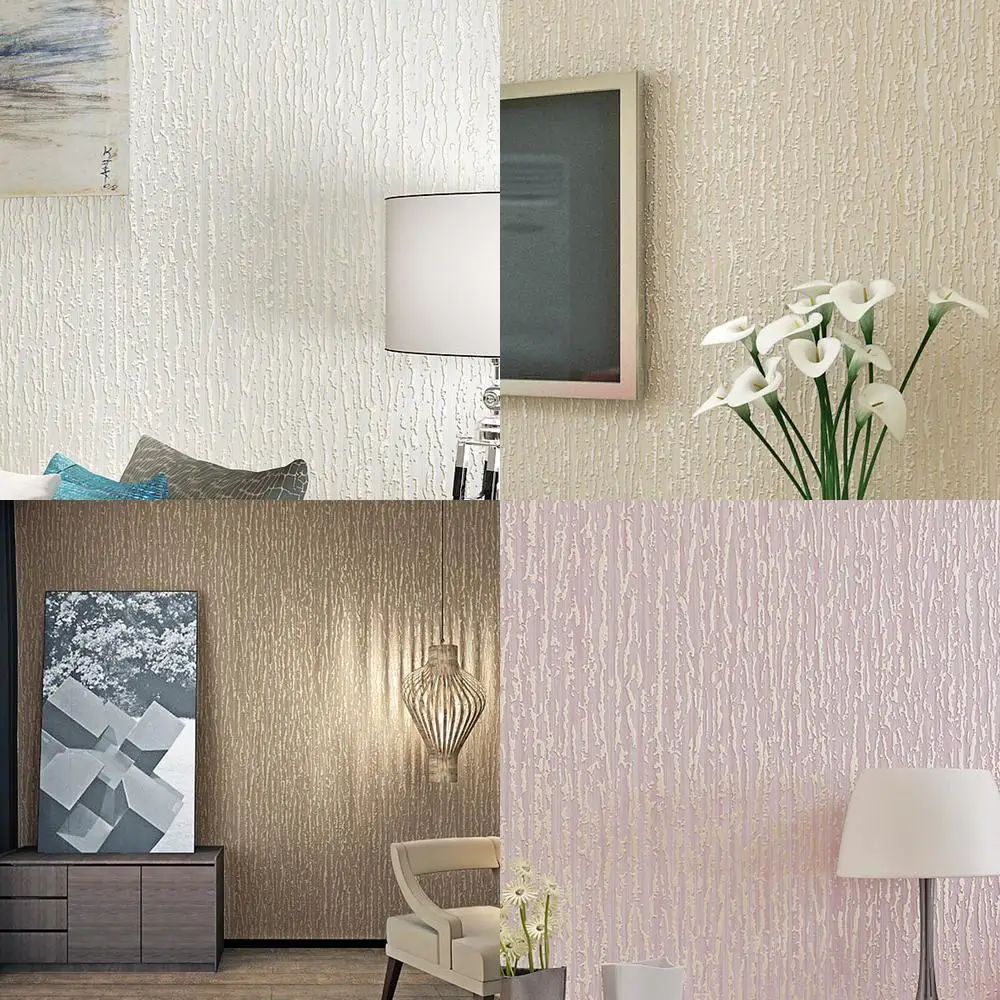 

Modern Minimalist Solid Color Flocked TV Background Wallpaper Non Woven Vertical Stripe Bedroom Living Room Full Coverage Wallpa