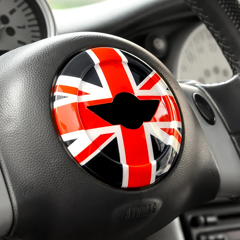 

Car Decals Steering Wheel Badge Emblem Cover Sticker For Mini Cooper R50 R52 R53 Center Logo Frame Trim Decoration Ring
