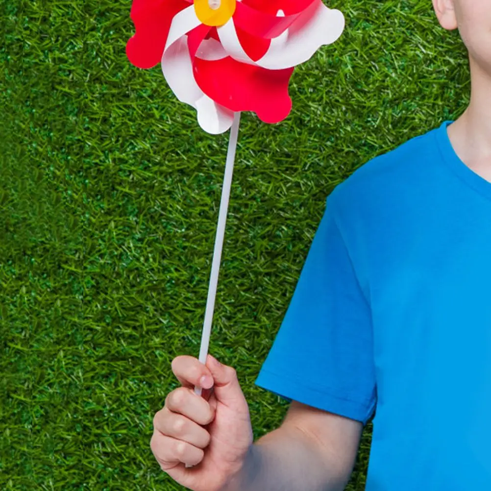 12 ชิ้นอุปกรณ์เสริมกังหันลม DIY Pinwheel Sticks Solid Rod Garden Windmills แท่งพีวีซีอะไหล่