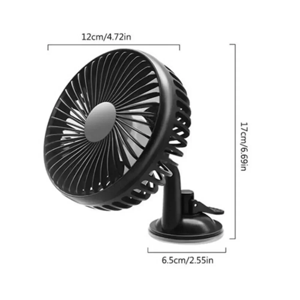 12V/24V 360 Degree All-Round Adjustable Car Air Cooling Dual Head Fan Low Noise Car Cooler Air Fan Car Fan Accessories