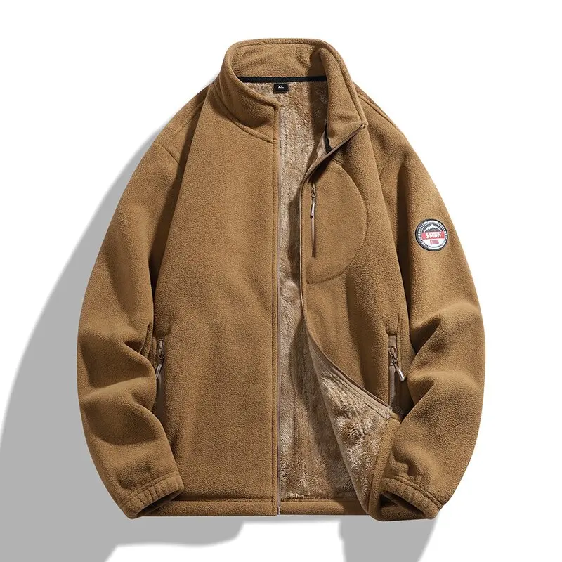 

Autumn and Winter New Fashion Trend Solid Color Thickened Warm Jacket Men's Casual Loose Sports Large Size High-Grade Coat L-5XL