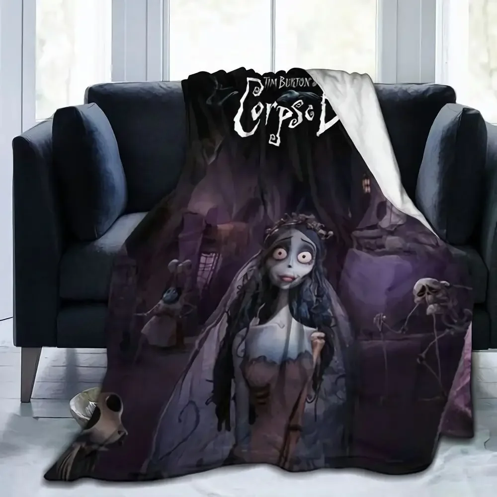 Horror Corpse Bride Blanket Soft Warm Throw Blanket for Bed Sofa Queen Size Halloween Decor Scary Movie Blanket Birthday Gifts