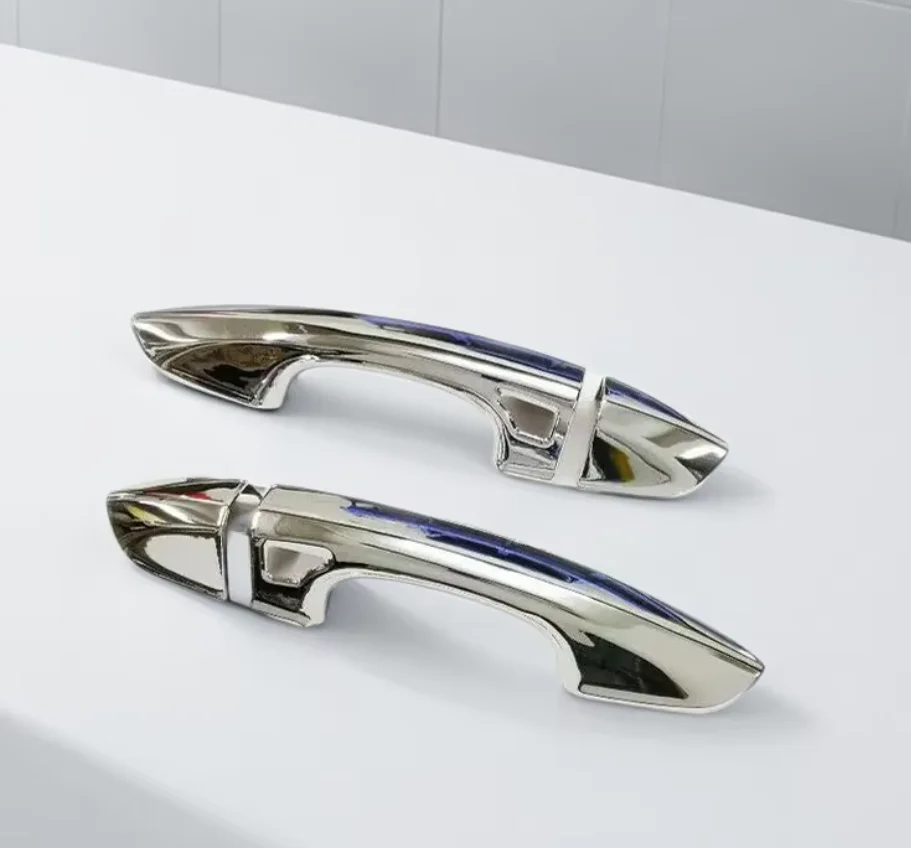 Chrome Exterior Door Handle Cover 4 Pcs Set For Ford Mustang 2015-2019-- Sturdy Accessory