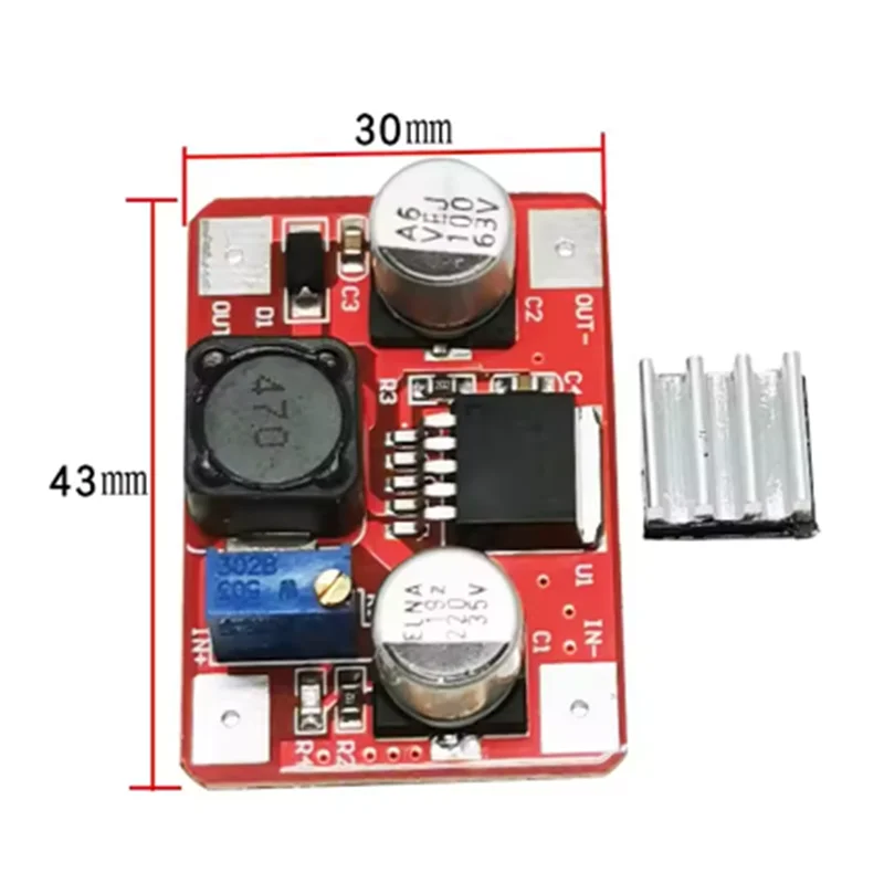 บอร์ดแปลงไฟแรงดันสูง LM2577 DC-DC 5V~35V เป็น 12V 24V 48V โมดูลจ่ายไฟปรับแรงดันได้