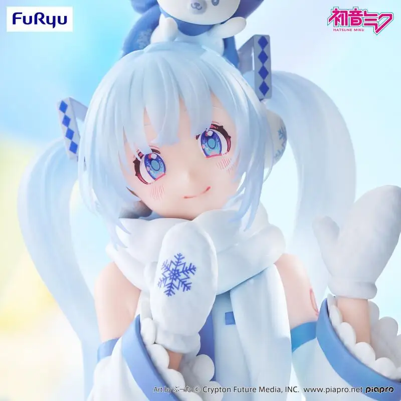 In Stock Genuine Furyu Hatsune Miku Snow Miku Snow Miku Sky Town 10Th Collector Anime Figure Model Toy Gift Desktop Ornament