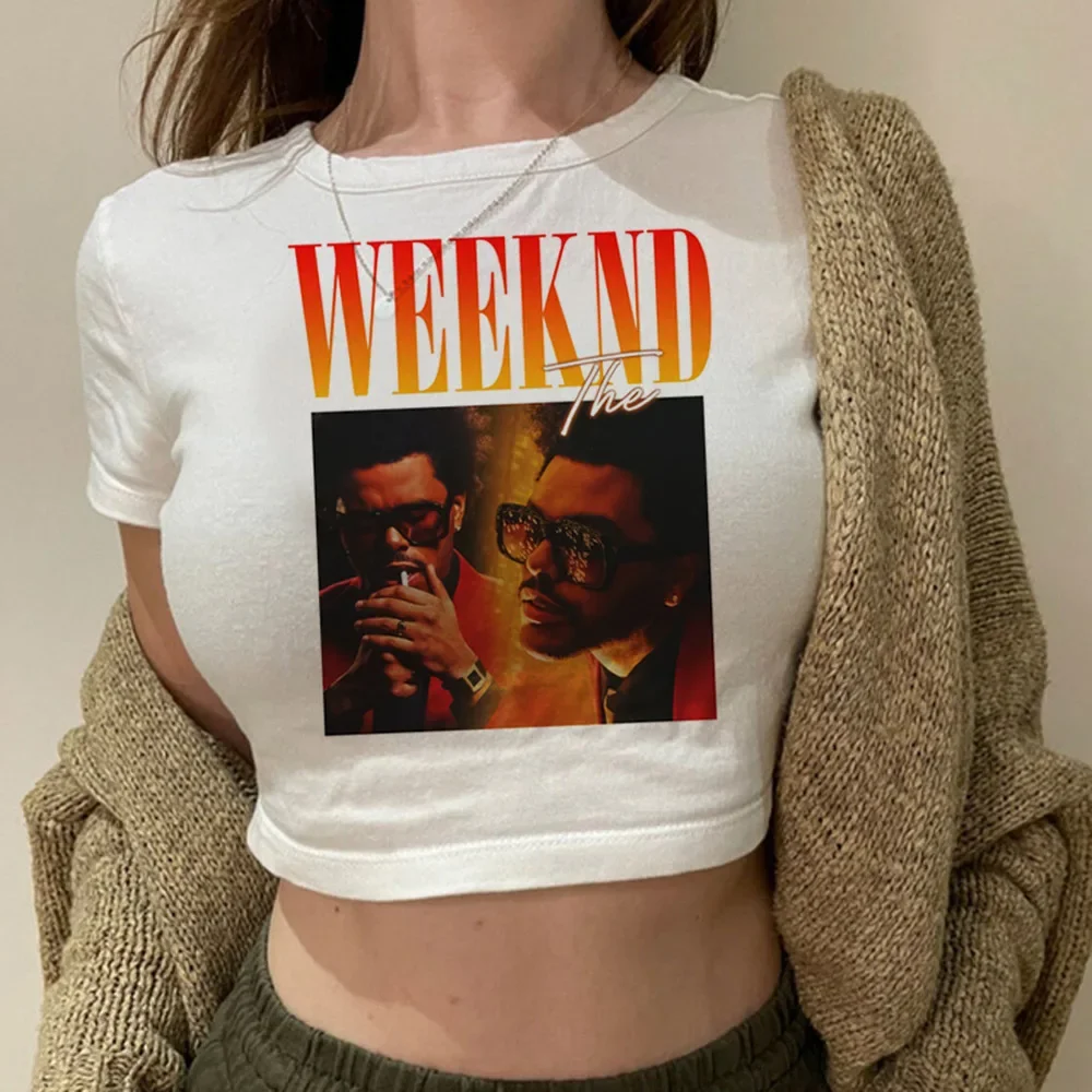 

Coquette Slim Fit Cute New Vintage Women's Shirts The Weeknd Crop Top Summer Corset Trimmed Harajuku Aesthetic Clothes Tops Tees