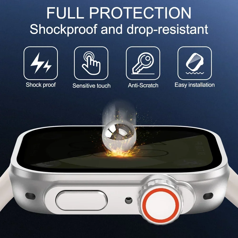 PC+Tempered Glass Change To Ultra Case for Huawei Watch Fit 3 Privacy-Proof Full Coverage Protective Bumper Case for Huawei Fit3