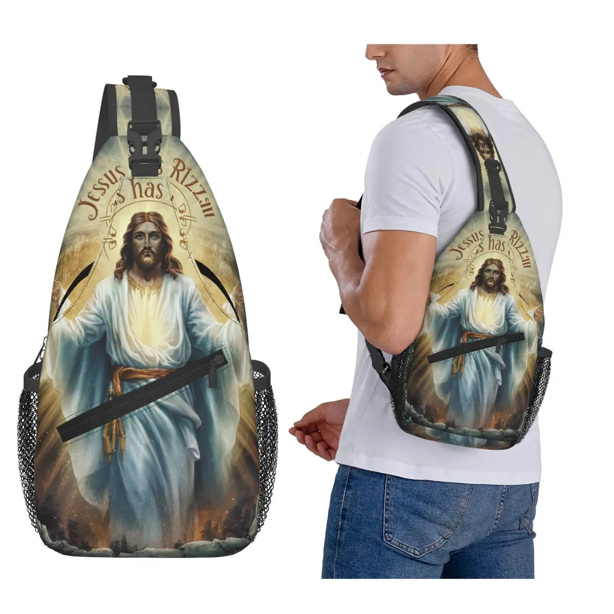 

Иисус есть Ризенж. Христианская картина нагрудная сумка мужской рюкзак через плечо на слинге нагрудная сумка дорожный походный рюкзак сумка на плечо