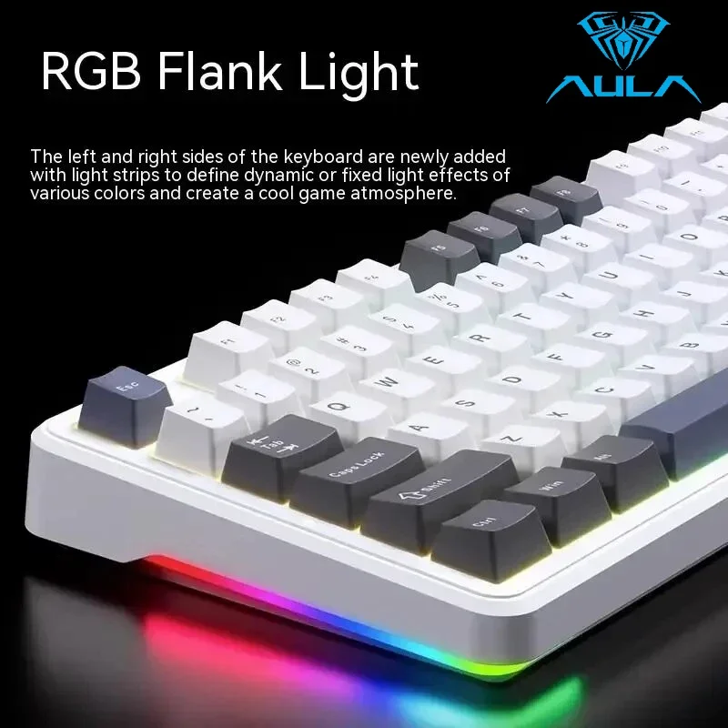 Imagem -02 - Aula F87 Pro Teclado Mecânico sem Fio 2.4g Usb Bluetooth Modos Rgb Pbt Junta pc Gamer Camadas Silencing Chave Completa sem Impacto