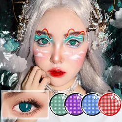 UYAAI 2Pcs/Pair Wholesale Color Contact Lenses For Eyes Halloween Cosplay Anime Mesh Series Colored Lenses Pupils Eye Contacts