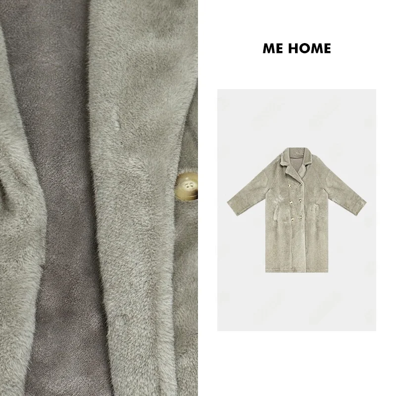 

Thi Warm Casual Silver ey Coat Simple New Sle Versatile Outerwear Polyester Fiber 00% Winter 2024 Women's Faion