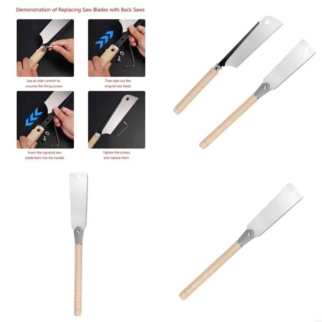 SK5 Double Edged Japanese Hand Wooden Handle Hand Woodworking Pull Sawing Flexible Trim Sawing Fast Cutting Too