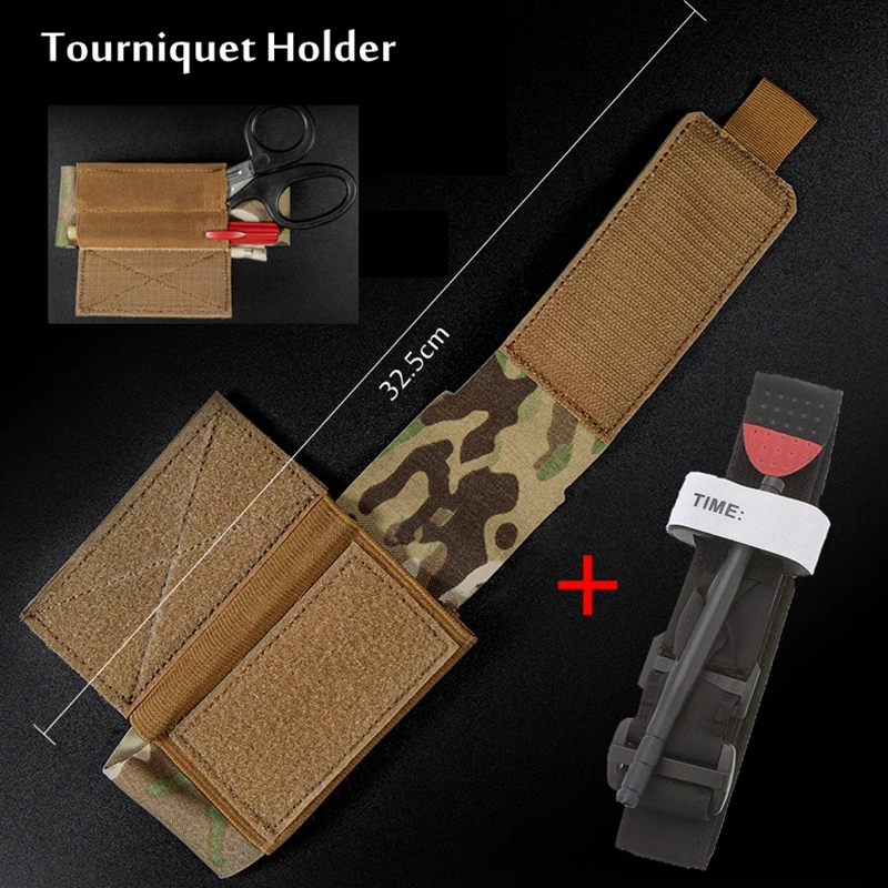 Tourniquet Holder Tactical MOLLE Medical EMT Hand Tools Hunting Vest Drop Pouch Airsoft Elastic Tourniquet Holder for Hunting