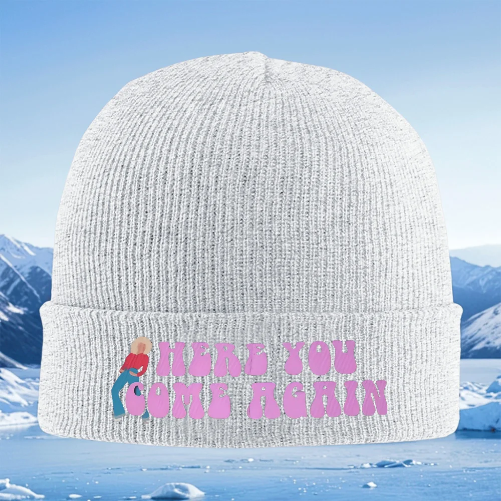 نمط الرجعية مع امرأة ونص الرجال النساء للجنسين محبوك قبعة قبعة صوفية قبعة الشتاء الحرارية الدافئة عيد الميلاد ركوب الدراجات في الهواء الطلق H