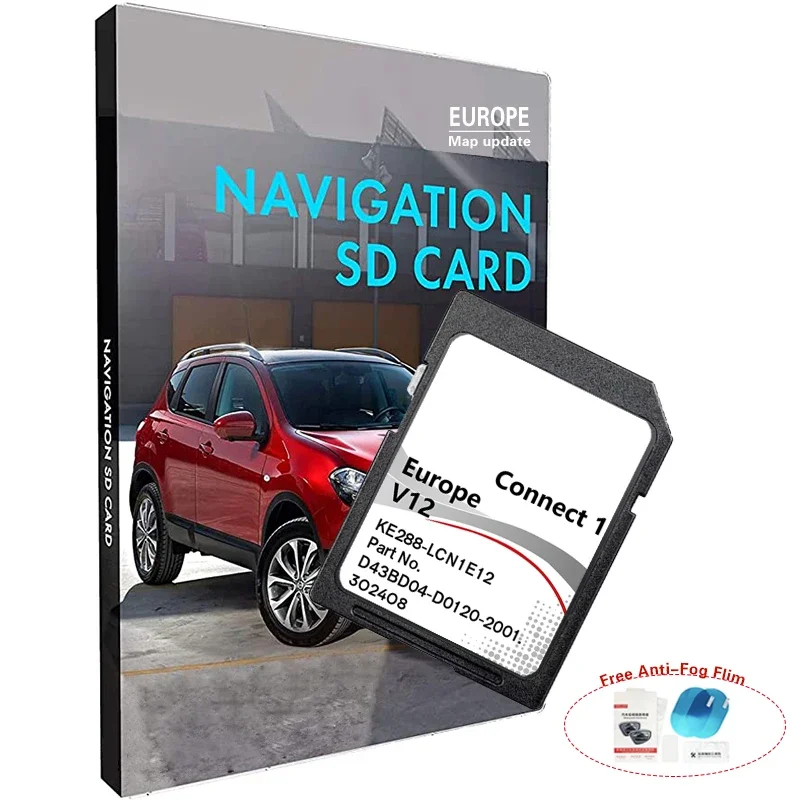 Nowa karta pamięci SD z najnowszymi mapami Europy do nawigacji Nissan Qashqai Juke Note Connect 1 V12 (2022)
