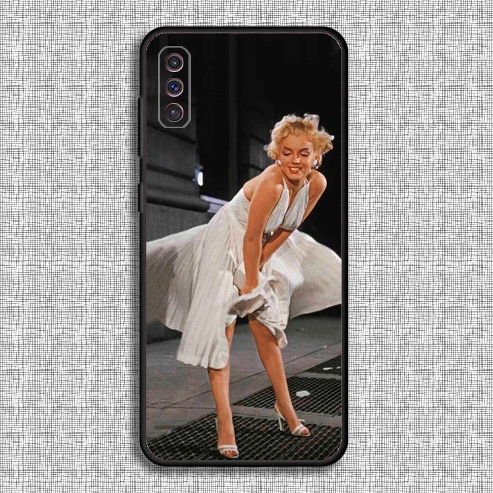 Marilyn Monroe Phone Case For Samsung S23,23,22,30,21,10,9,Note20 Ultra,Lite,Ultra,5G,Plus,FE,Black Soft Case