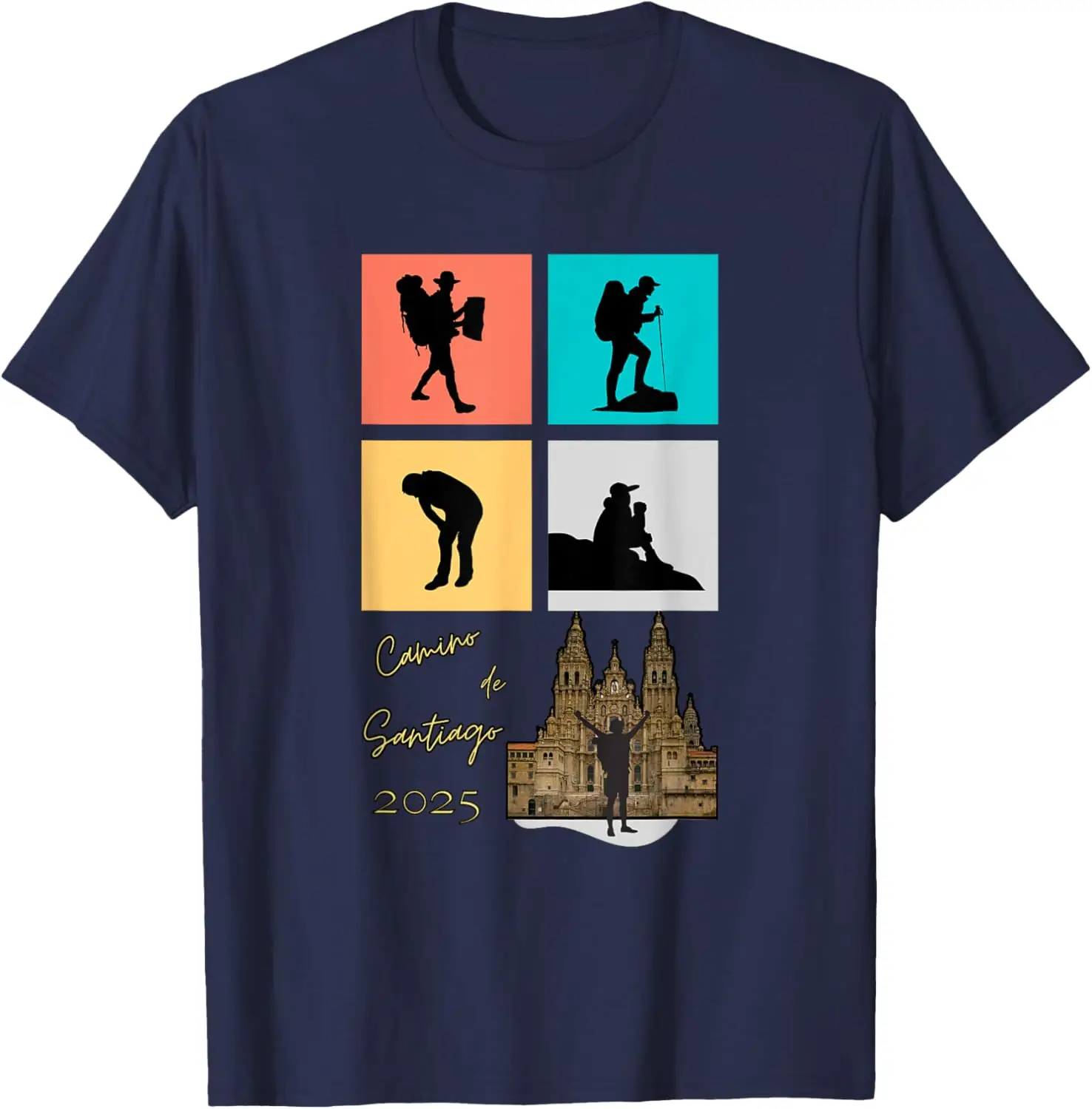 Camino De Santiago 2025 Pilgrim’s Stages Through Journey T-Shirt Short Sleeve Casual 100% Cotton Shirt