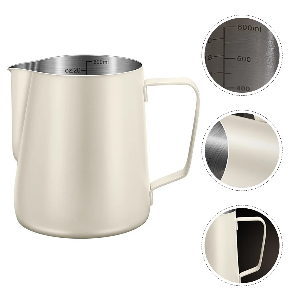 

Stainless Steel Milk Frothing Pitcher Large Capacity Ergonomic Handle for Home Use Milk Frother Cup