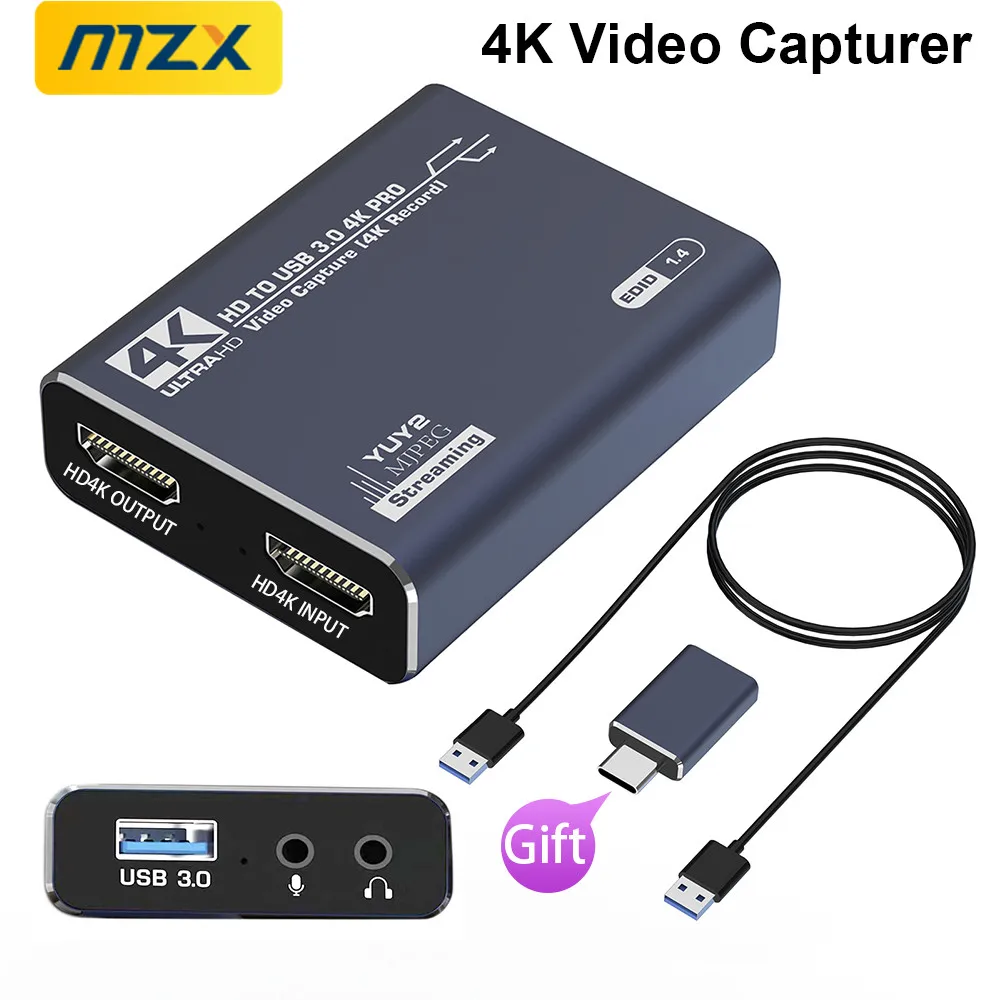 MZX Видеозахват Картонная коробка HDMI-совместимый 4K 60 Гц 30 Гц USB 3.0 1080P 60 кадров в секунду 30 кадров в секунду Grabber Live OBS захват захвата игры рекордер MZX Видеозахват Картонная коробка HDMI-совместимый 4K 60 Гц 30 Гц USB 3.0 1080P 60 кадров в секунду 30 кадров в секунду Grabber Live OBS захват захвата игры рекордер
