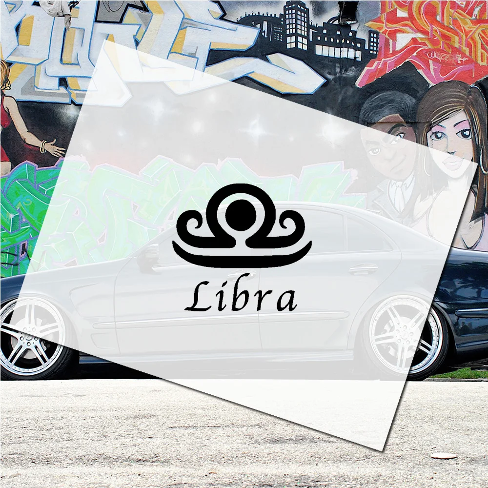 Libra Dazzling Zodiac-Themed Car Stickers & Decals in High-Quality Vinyl for Windows, Body Astro-Aesthetes