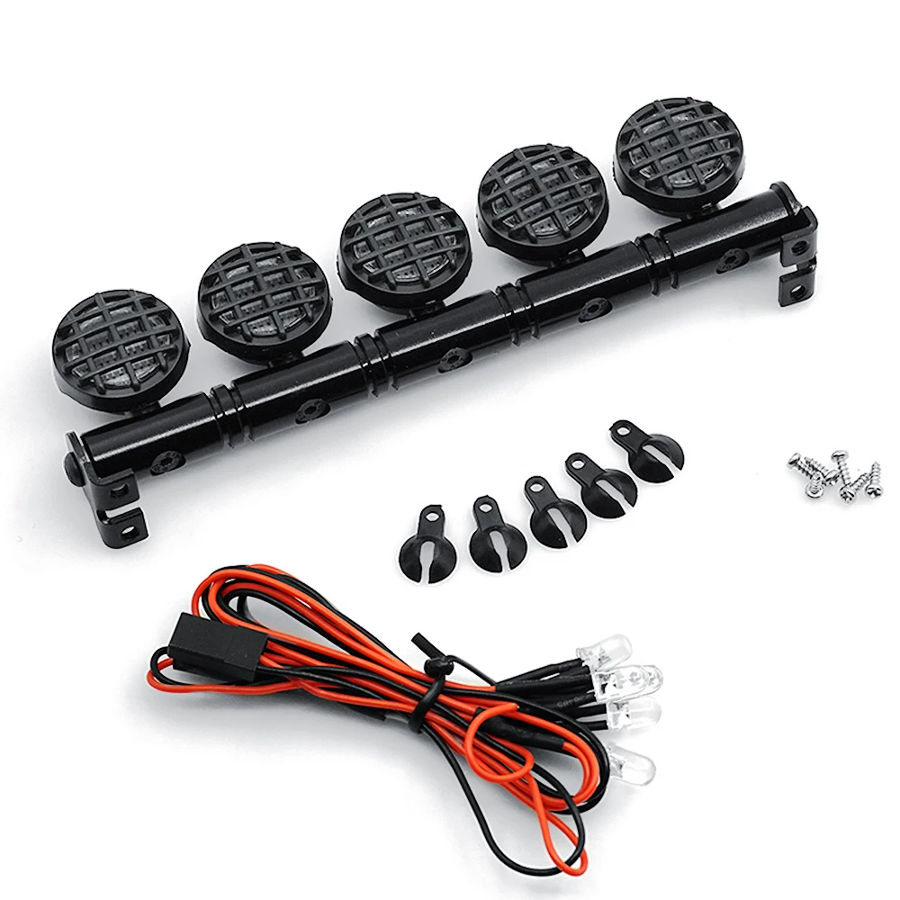 MIBIDAO 2/4LED RC Auto Dach Licht Runde Lampe Scheinwerfer Für 1/10 Axial SCX10 II 90046 TRX4 Tamiya CC01 D90 D110