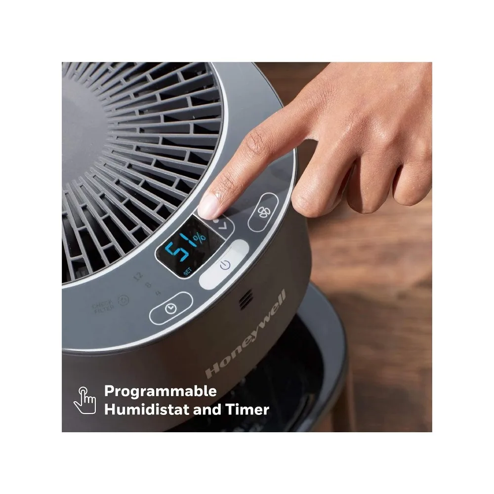 Top Fill Tower Humidifier, Digital Humidistat, Cool Mist Humidifier for Bedroom, Home or Office with Space Saving Tower Design