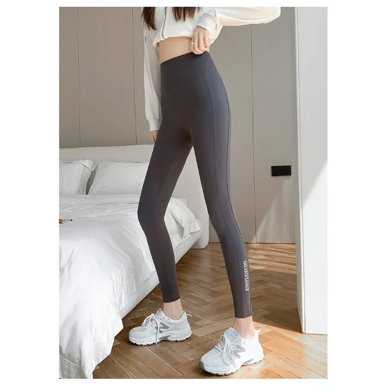 Shark Pants Women Wear Autumn Winter Plus Velvet High Waist Belly Lift Hip Yoga Barbie Fitness Sandfish Leggings  Pants Simple