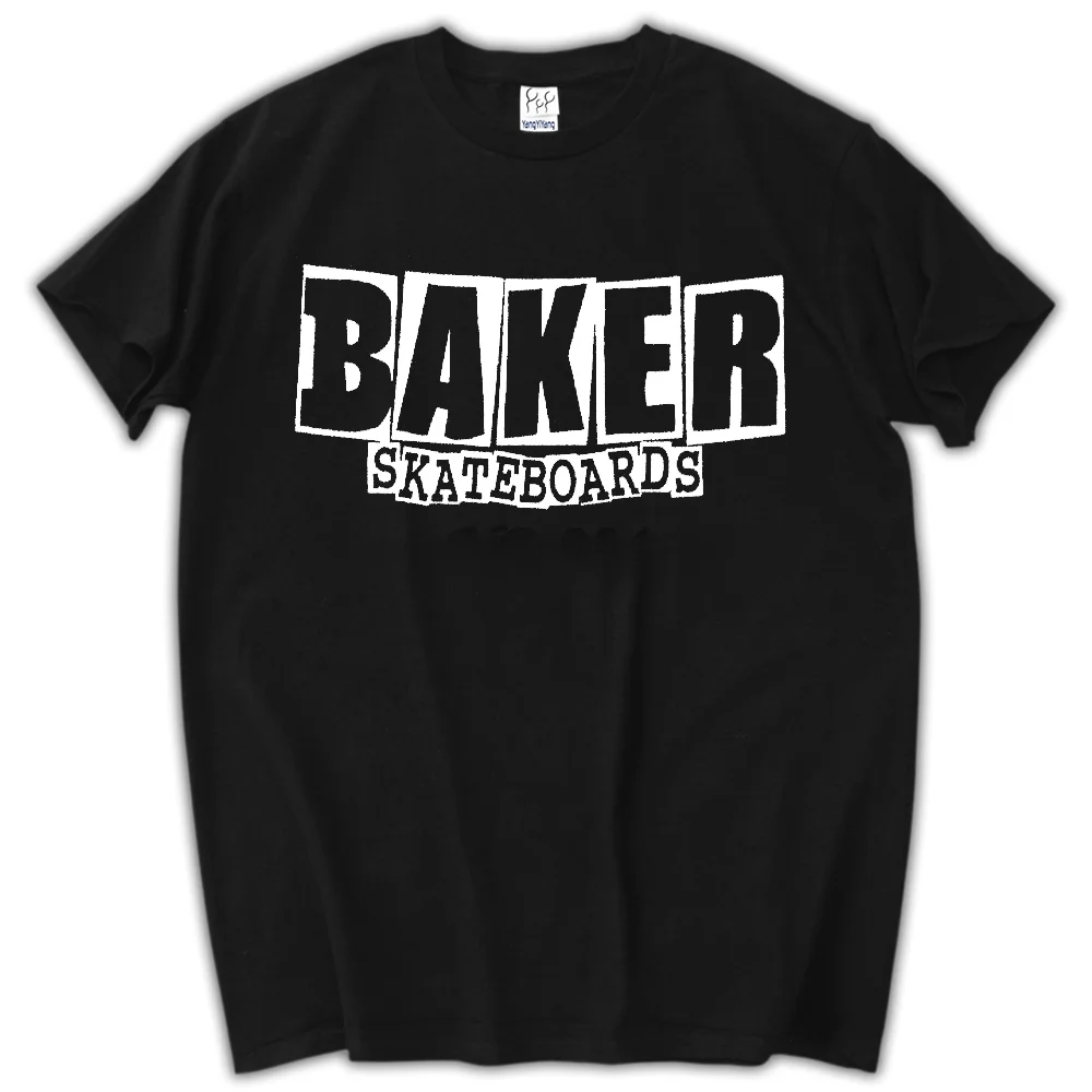 Camiseta negra de manga corta para hombre, camisa con Logo de Skateboards Baker, novedad