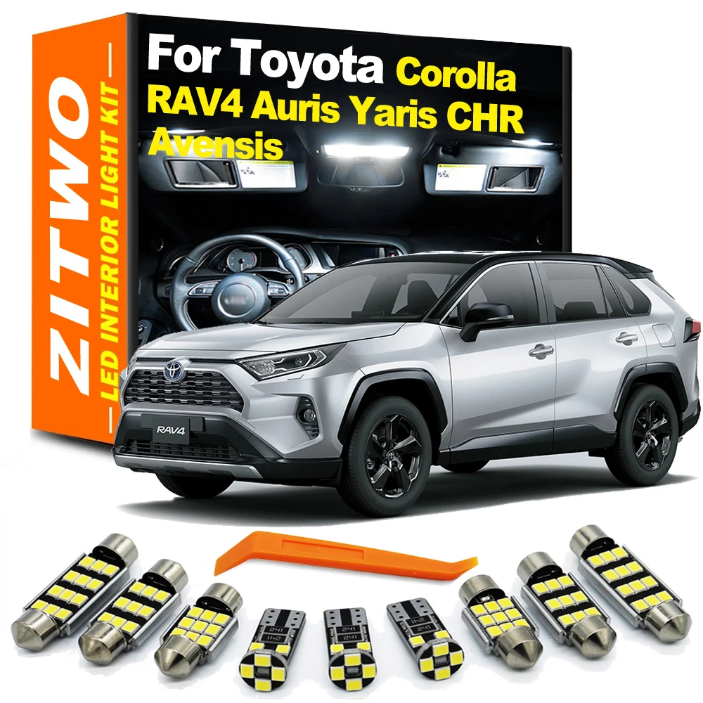 ZITWO LED Interior Dome Map Reading Trunk Light Bulb Kit For Toyota Corolla RAV4 CHR C-HR Auris Yaris Canbus No Error