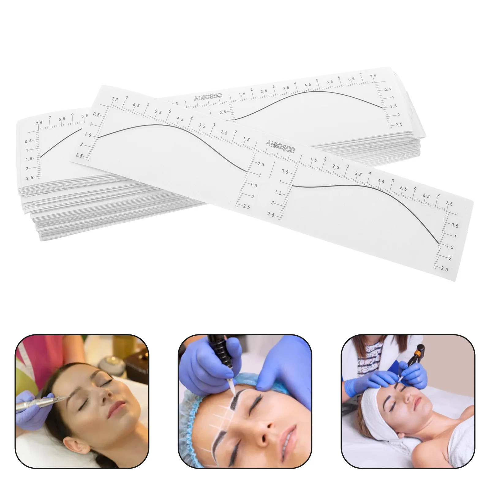 

100 шт., наклейки для линейки бровей, одноразовые клейкие инструменты для картирования бровей для точного измерения формы бровей, DIY Salon