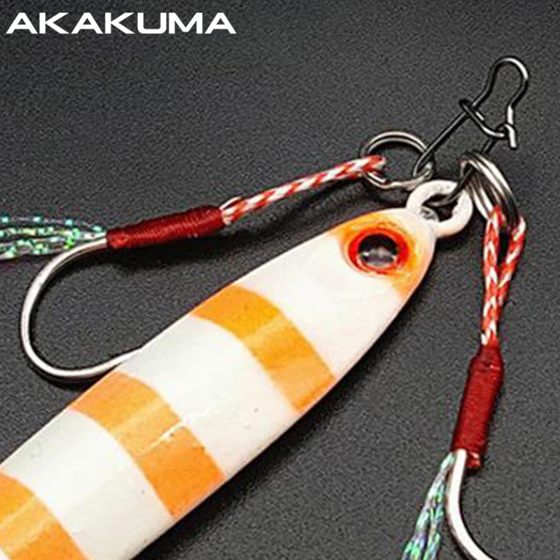 10Pcs Fishing Hooks Single Hook Assist Hook Double Hook Fishing Gear Jig Head Hook With Bright Silk