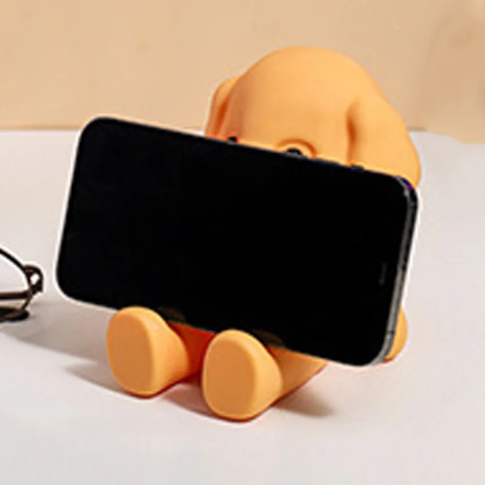 Cartoon Dog Creative Phone Holder Figure Model Poodle Mobile Phone Stand Rotable Head Vinyl Cell Phone Bracket Home Ornaments