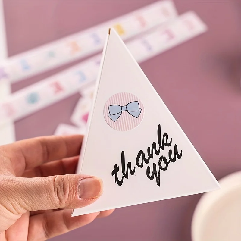 Bow round Stickers 8 Patterns Holiday Gift Sealing Paste Gift Packaging [Decorative Stickers] 500pcs/Roll